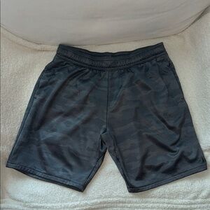 Gray Silver Athletic Shorts with Elastic Waistband